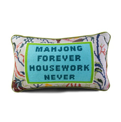 Mahjong Needlepoint Pillow