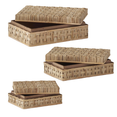 9.5 Inch Basket Weave Cane Box