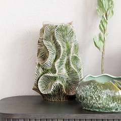 Textured Stoneware Organic Shaped Vase