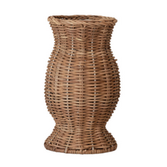 Hand-Woven Rattan Vase w Glass Insert, Natural, 4 Styles