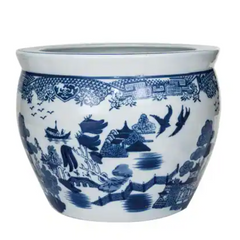 Hand painted stoneware planter hold 12 pot