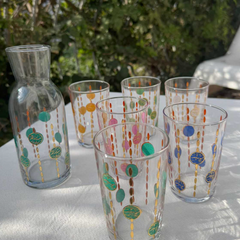 Set of 6 Moroccan Tea Glasses Joya Colored Bubbles