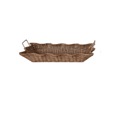 Decorative Hand-Woven Rattan Scalloped Nesting Trays