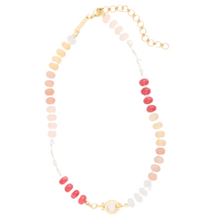Thea Stone Necklace- Pink