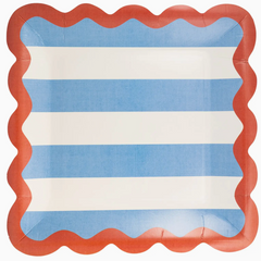 Hamptons Stripes 9 Ric Rac Trim Paper Plate