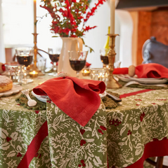 S/6 Baies De Houx Red & Green Napkins