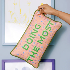 Doing the Most Needlepoint Pillow