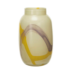 Art Glass Vase w/ Abstract Design
