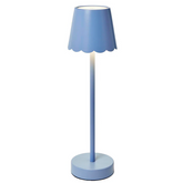 Blue LED Potable Table Lamp w/Scalloped Shade
