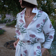 Montecito Popover Tunic Pink Flower