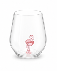 Acrylic Stemless Wine Cup w Flamingo Inside