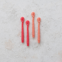 Unscented Flamingo Shaped Taper Candles in Box, Peach Color, Set of 2