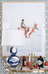 Navy Brushstroke Lamp