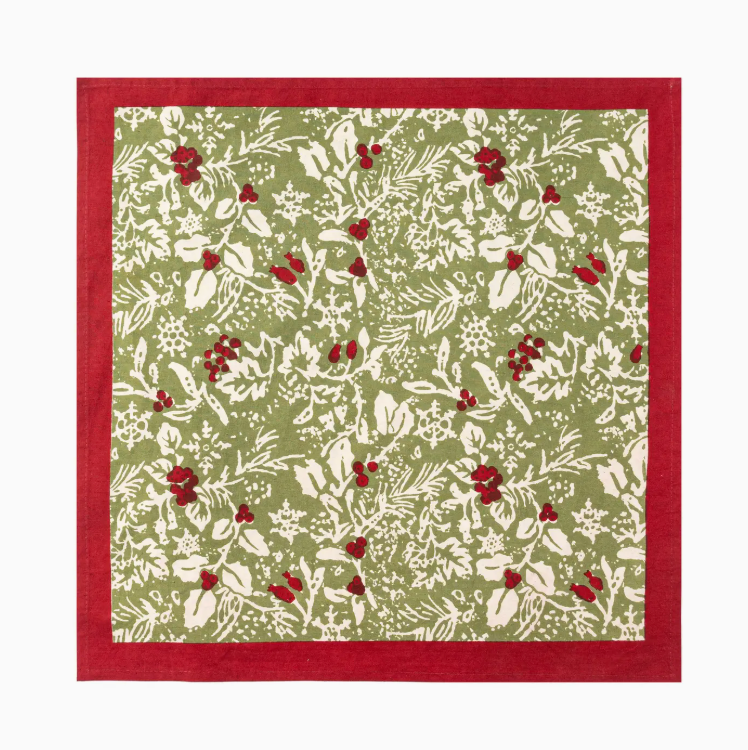 S/6 Baies De Houx Red & Green Napkins