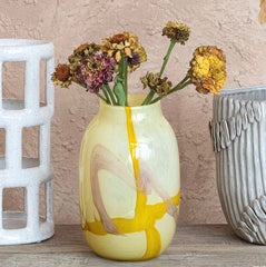 Art Glass Vase w/ Abstract Design