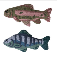 Woven Cotton Tufted Fish Shaped Pillow, Pink