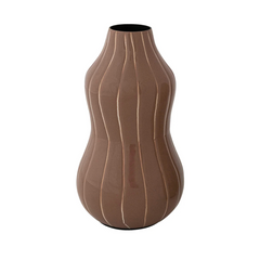 Enameled Metal Organic Striped Vase, 2 Styles