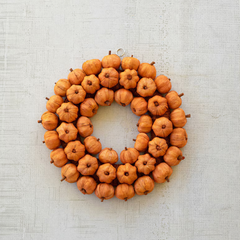 Orange Faux Pumpkin Wreath