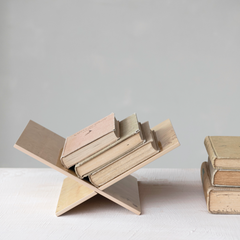 MDF & Burl Wood Veneer Interlocking Book Holder, Natural, KD