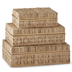 6.25 Inch Basket Weave Cane Box
