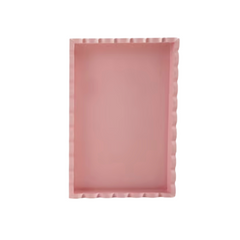 Wood Scalloped Trays, Pink Color
