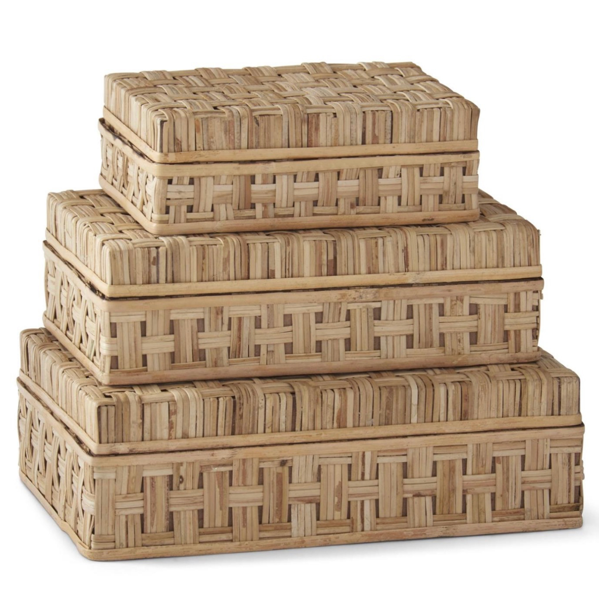 9.5 Inch Basket Weave Cane Box