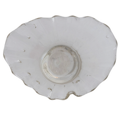 Hand-Blown Glass Pleated Organic Shaped Bowl