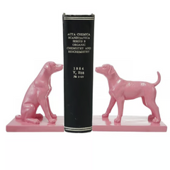 Resin Dog Bookends- Pink