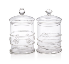 Juliet Lidded Glass Jars in Two Assorted Styles - Clear