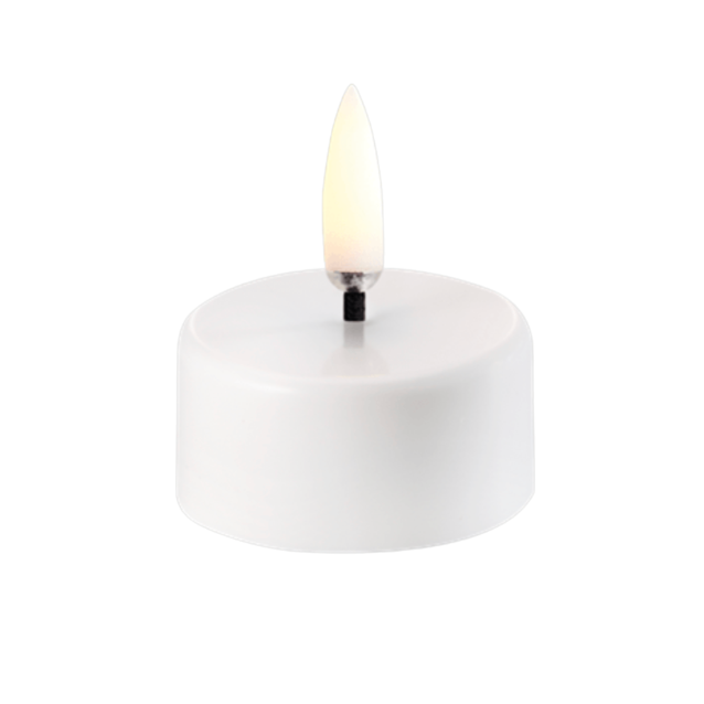 LED tealight 400~ battery incl. Ivory wax. Smooth,  1.6 x 0.83