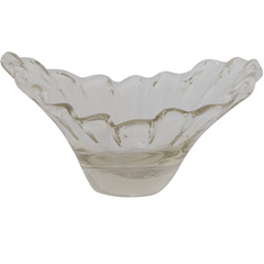 Hand-Blown Glass Pleated Organic Shaped Bowl