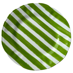 Melamine Dinner Plates - Green Stripe