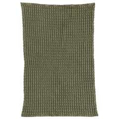 Stonewashed Cotton Waffle Weave Tea Towel, Green