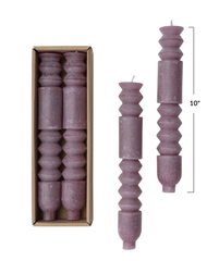 Unscented Totem Taper Candles-Purple