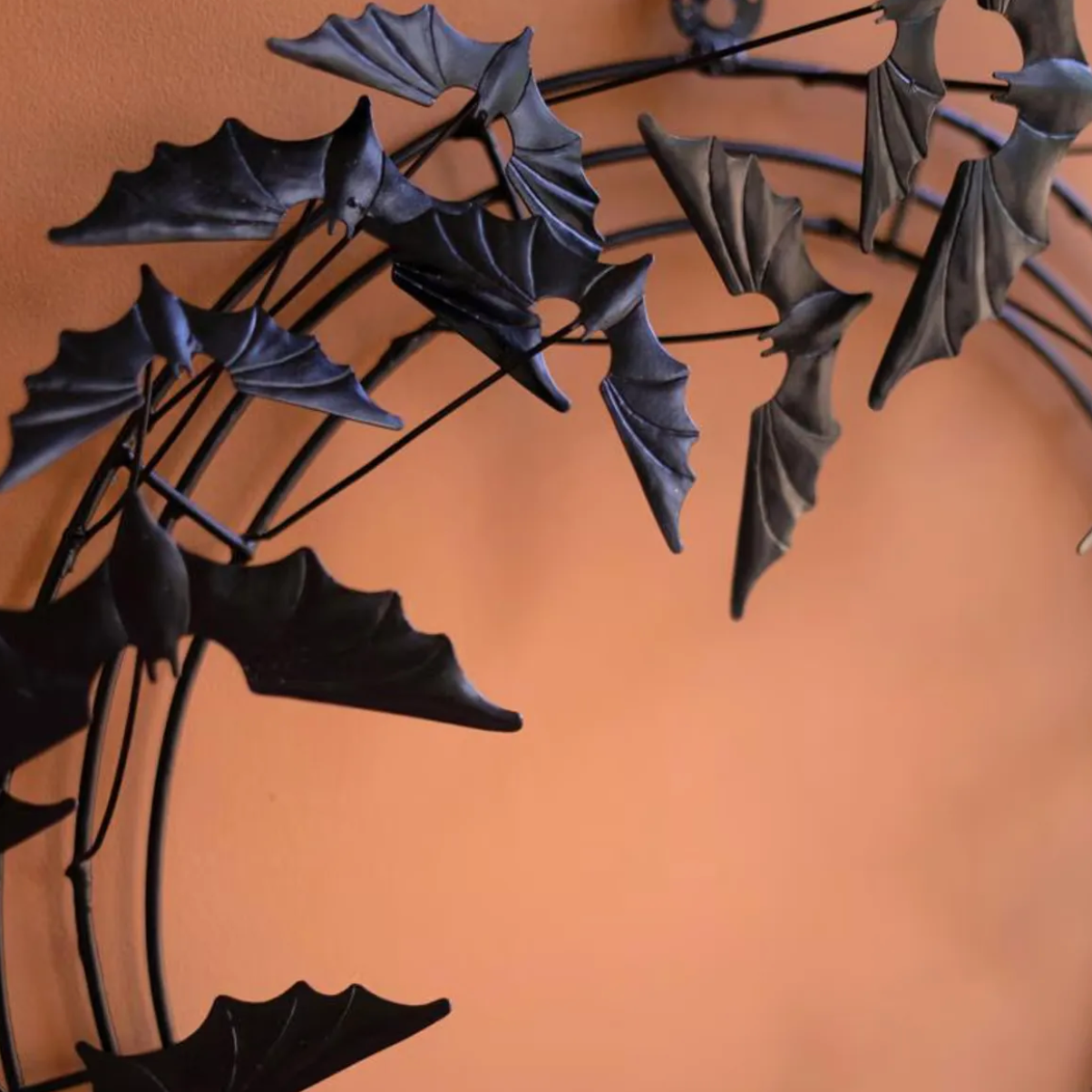 Flying Bat Halloween Wreath