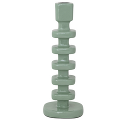 Enameled Aluminum Taper Holder, Eucalyptus