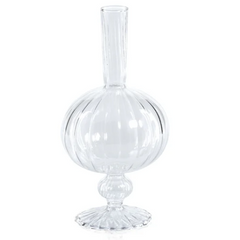 (S)Venetian Spiral Vase - Clear - Onion Shape