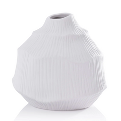 Small Textured Matt White Porcelain  Vase