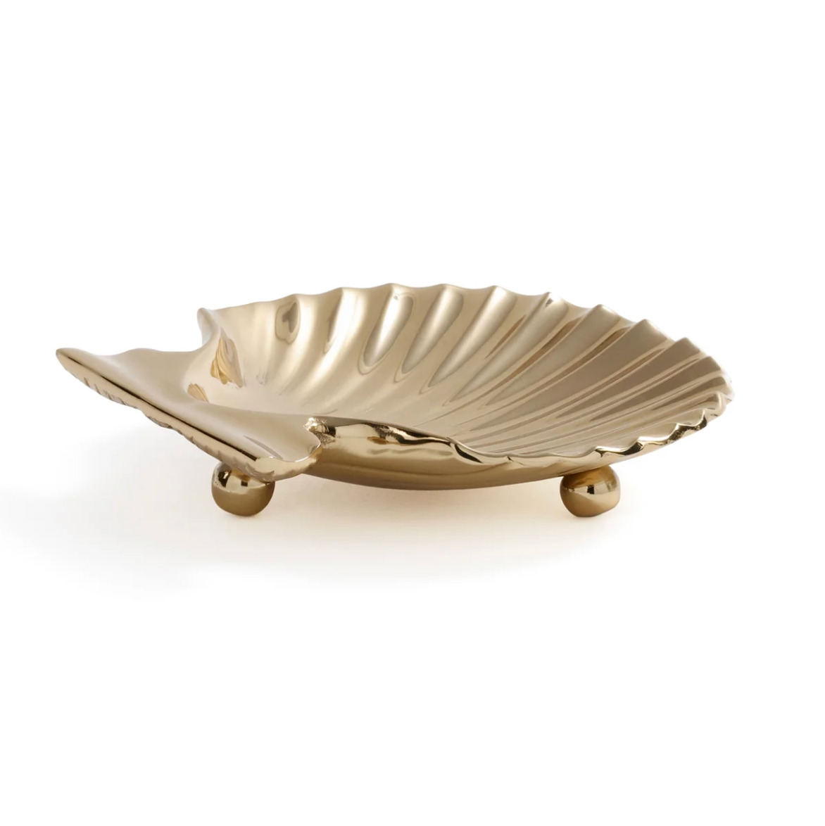 Sanibel Shell Tray- Raw Gold  Aluminum, 4